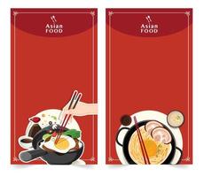 design banner för sociala nätverk, asiatisk mat malldesign för reklam, vektorillustration vektor