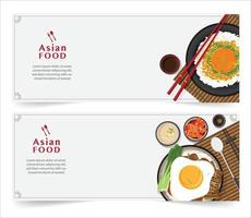 design banner för sociala nätverk, asiatisk mat malldesign för reklam, vektorillustration vektor