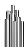 stål- eller aluminiumrör av olika diametrar isolerade på vit bakgrund. glänsande 3d stålrör design. industriell, stålrörledningar produktionskoncept vektor. vektor