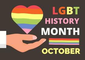 lgbt-verlaufsmonat in oktober, woche, tag. lesben, bisexuelle flagge vektor