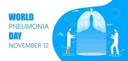 Weltpneumonie-Tageskonzept der Gesundheitsfürsorge im 12. November. vektor