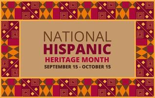 National Hispanic Heritage month firas från 15 september till 15 oktober USA. vektor