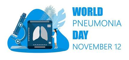 Weltpneumonie-Tageskonzept der Gesundheitsfürsorge im 12. November. vektor