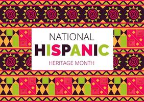 National Hispanic Heritage month firas från 15 september till 15 oktober USA. latino amerikansk prydnad vektor