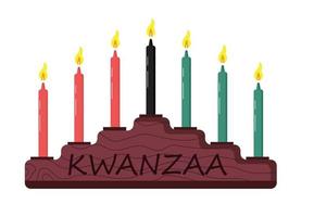 glücklicher Kwanzaa-Einladungsvektor für Web, Karte, Social Media. Happy Kwanza feierte vom 26. Dezember bis 1. Januar. vektor