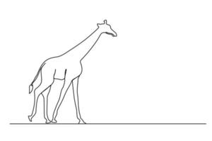 kontinuerlig en linjeritning. giraff promenader symbol. giraffens logotyp. vektor illustration