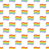 Vektor Stolz Doodle nahtlose Muster. LGBT-Regenbogen. Schwulenparade, Symbol für LGBTQ-Rechte. Hintergrund, Geschenkpapier, Taschenvorlage, isolierter Druck auf weiß