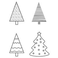 Weihnachtsbaum Kritzeleien Clip Art Vektor-Illustration Ferienset vektor