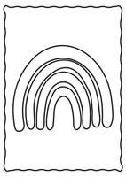 målarbok regnbåge bohemisk illustration handritad ritning doodle utskrivbar vektor