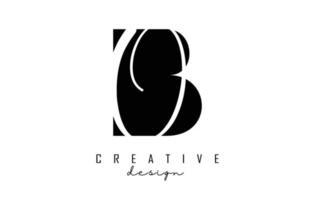Buchstaben bo Logo mit minimalistischem Design. Buchstaben b und o mit geometrischer und handgeschriebener Typografie. vektor