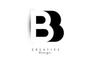 Buchstaben bb Logo mit schwarz-weißem Negativraumdesign. Buchstaben b und b mit geometrischer typografie. vektor