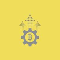 Bitcoin-Symbol. BTC-Wachstumskonzept. graues Zahnradsymbol mit Bitcoin-Symbol. Vektor-Illustration vektor