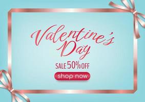 Alla hjärtans dag hård försäljning marknadsföring rosa banner för webbplats vektor