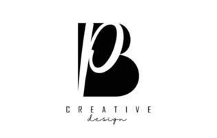 Buchstaben bp-Logo mit minimalistischem Design. Buchstaben b und p mit geometrischer und handgeschriebener Typografie. vektor