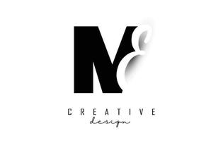 Letters Me Logo mit minimalistischem Design. Buchstaben m und e mit geometrischer und handgeschriebener Typografie. vektor