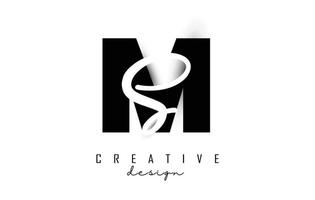 Buchstaben ms Logo mit minimalistischem Design. Buchstaben m und s mit geometrischer und handgeschriebener Typografie. vektor