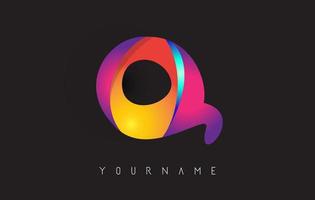 Buchstabe q-Logo mit Farbverlaufsdesign. Visitenkartenvorlagen. Buchstabe q-Vektor-Illustration. vektor