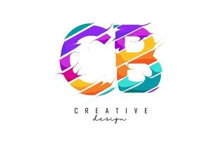 cb Letters Logo mit kreativen Schnitten und leuchtenden Farben. vektor