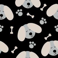 Hund nahtlose Muster handgezeichnet. , Minimalismus. Textilien, Tapeten, Geschenkpapier. süßer Baby-Print in trendigen Farben 2022 vektor