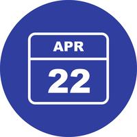Datum des 22. April für einen Tagkalender vektor