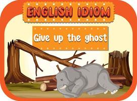 engelska idiom med ge upp spöket vektor