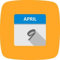9 april Datum på en enkel dagskalender vektor
