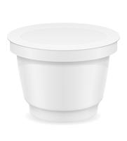 weißer Plastikbehälter Joghurt- oder Eisvektorillustration vektor