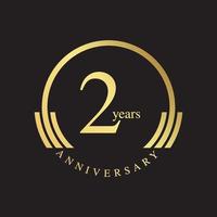 uppsättning årsdagen logotyp stil med handstil gyllene färg för firande händelse vektor