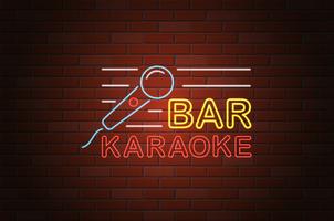glühende Neon-Schild-Karaoke-Bar-Vektor-Illustration vektor