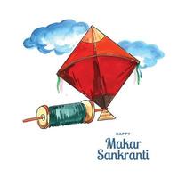 fira makar sankranti gratulationskort bakgrund vektor