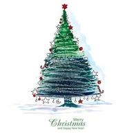 dekorativer weihnachtsbaumkarte urlaubshintergrund vektor