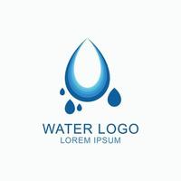 Wassertropfen blauer Logo-Design-Vektor vektor