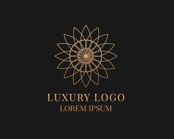 Luxus-Blumen-Logo-Design-Vektor vektor