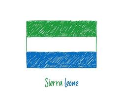 sierra leone flagga markör whiteboard eller pennskiss illustration vektor