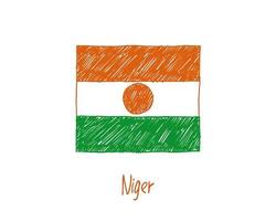 Niger-Flaggenmarker oder Bleistiftskizze Illustrationsvektor vektor