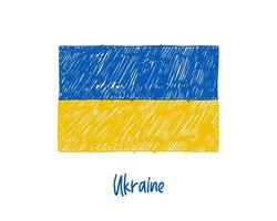 Ukraine Flag Marker Whiteboard oder Bleistiftskizze Illustration Vektor