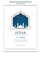 ramadan iftar poster vektor blau und weiß