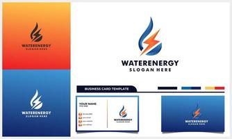 Wasser- und Strom-Logo-Konzept und Visitenkartenvorlage vektor