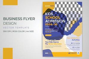 barn utbildning flyer tillbaka till skolan utbildning antagning flyer affisch vektor mall design layout gratis nedladdning