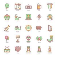 St Patricks Day Icon Pack für Ihr Website-Design, Logo, App, Benutzeroberfläche. St. Patricks Day Symbol lineares Farbdesign. Vektorgrafiken und bearbeitbarer Strich. vektor