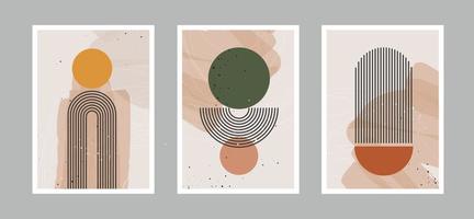 moderne abstrakte Linienblumen in Linien und Kunsthintergrund mit verschiedenen Formen für Wanddekoration, Postkarten- oder Broschüren-Cover-Design. Vektor-Illustrationen-Design. vektor