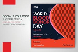Blutspendebanner Weltblutspendetag Social Media Beitragsvorlage vektor