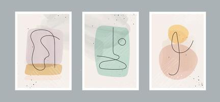 modern abstrakt linje minimalistisk konstbakgrund med olika former för väggdekoration, vykort eller broschyromslagsdesign. vektor illustrationer design