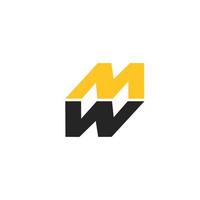 cool och modern logotyp initialer mw bokstäver vektor