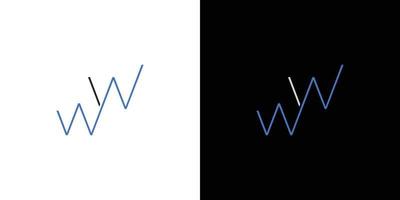 enkel och modern logotypdesign för ww-bokstavsinitialer vektor