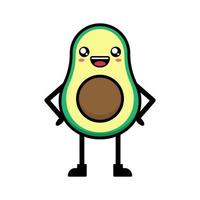 süße Avocado-Cartoon-Illustration vektor