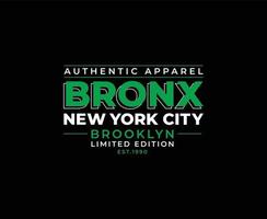 bronx new york city typografi vektor t-shirt grafik