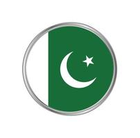 Pakistans flagga med cirkelram vektor