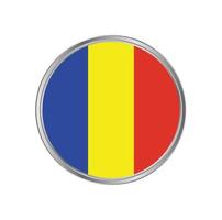 Rumänien eller Tchad flagga med cirkelram vektor
