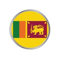 Sri Lanka Flagge mit Kreisrahmen vektor